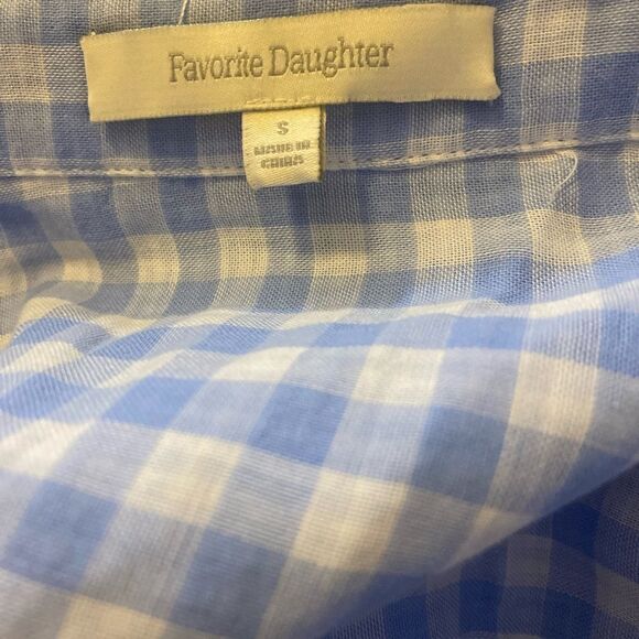 Favorite Daughter The Ex-Boyfriend Gingham Cotton Shirt Small NWT $198 - Picture 5 of 8